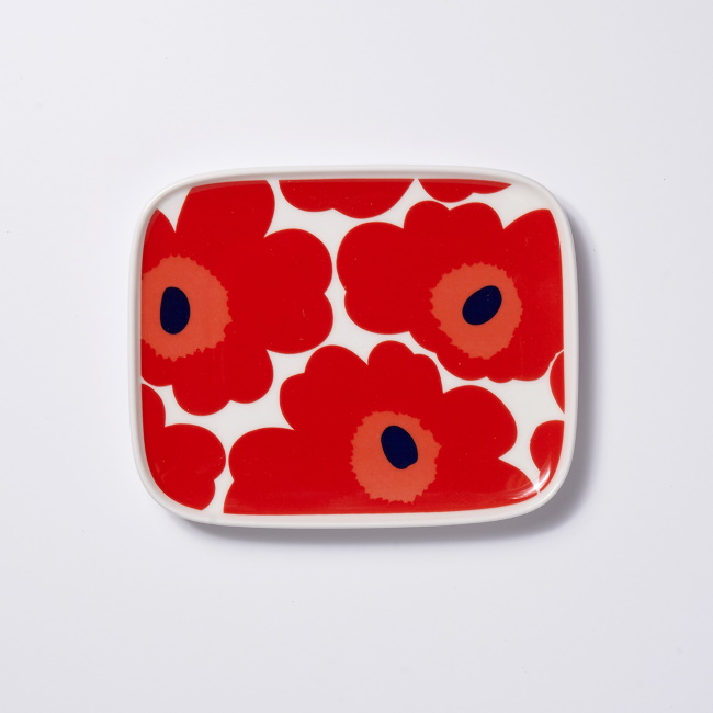 마리메꼬 우니꼬 사각 플레이트 Unikko Rectangular Plate Red
