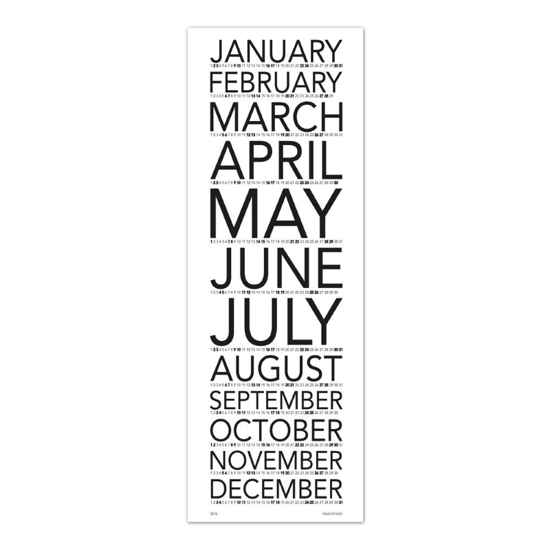스너그 스튜디오 스너그 버티칼 월 캘린더 snug.vertical Wall Calendar 2017