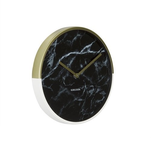 Marble Delight Wall Clock, Stone, Gold/Black