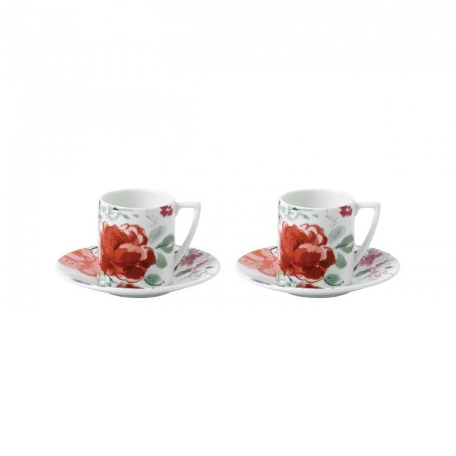 웨지우드 제스퍼 콘란 Jasper Conran Floral Espresso Cup & Saucer (Set of 2)