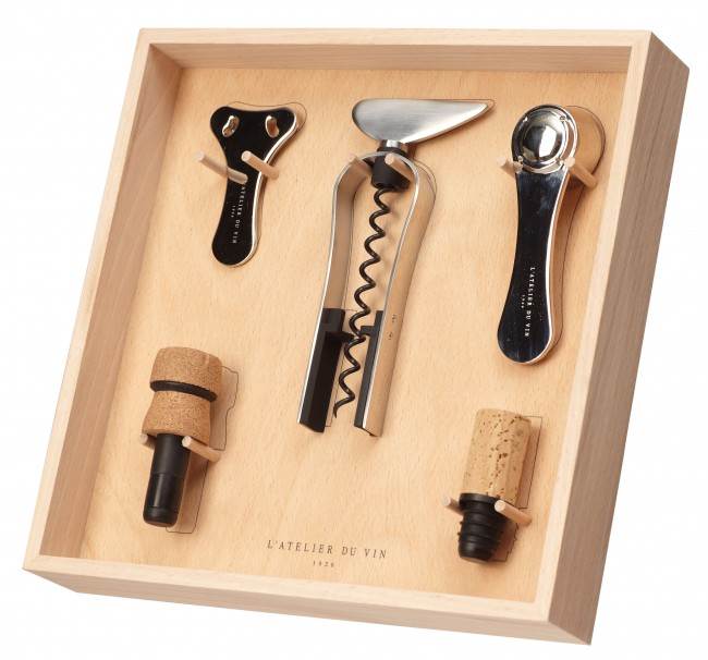 Set - Wine Tool Rack - 5 accessories box