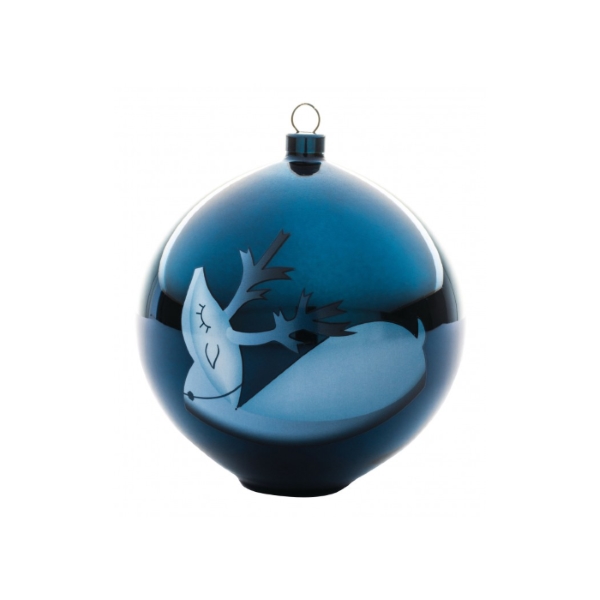 알레시 Blue christmas Bauble Blown glass Reindeer