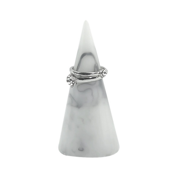 스태커스 Marble Effect Small Jewellery Storage Cone, White