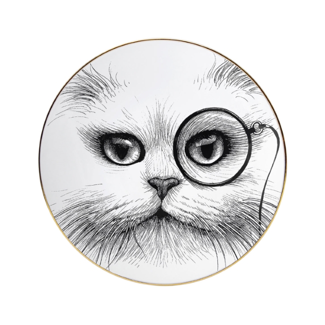 로리도브너 Perfect Plates - Cat with Monocle