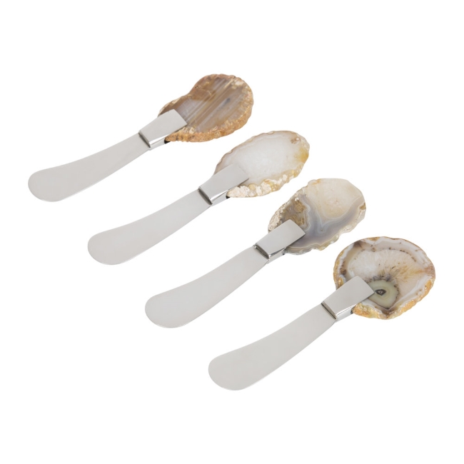 Natural Agate Butter Spreaders, Set of 4
