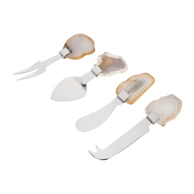 Natural Agate Cheese Knives - Set of 4