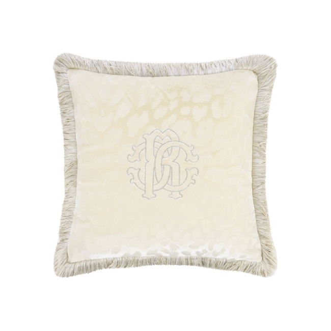 로베르토카발리 모노그램 쿠션 Monogram Cushion Ivory