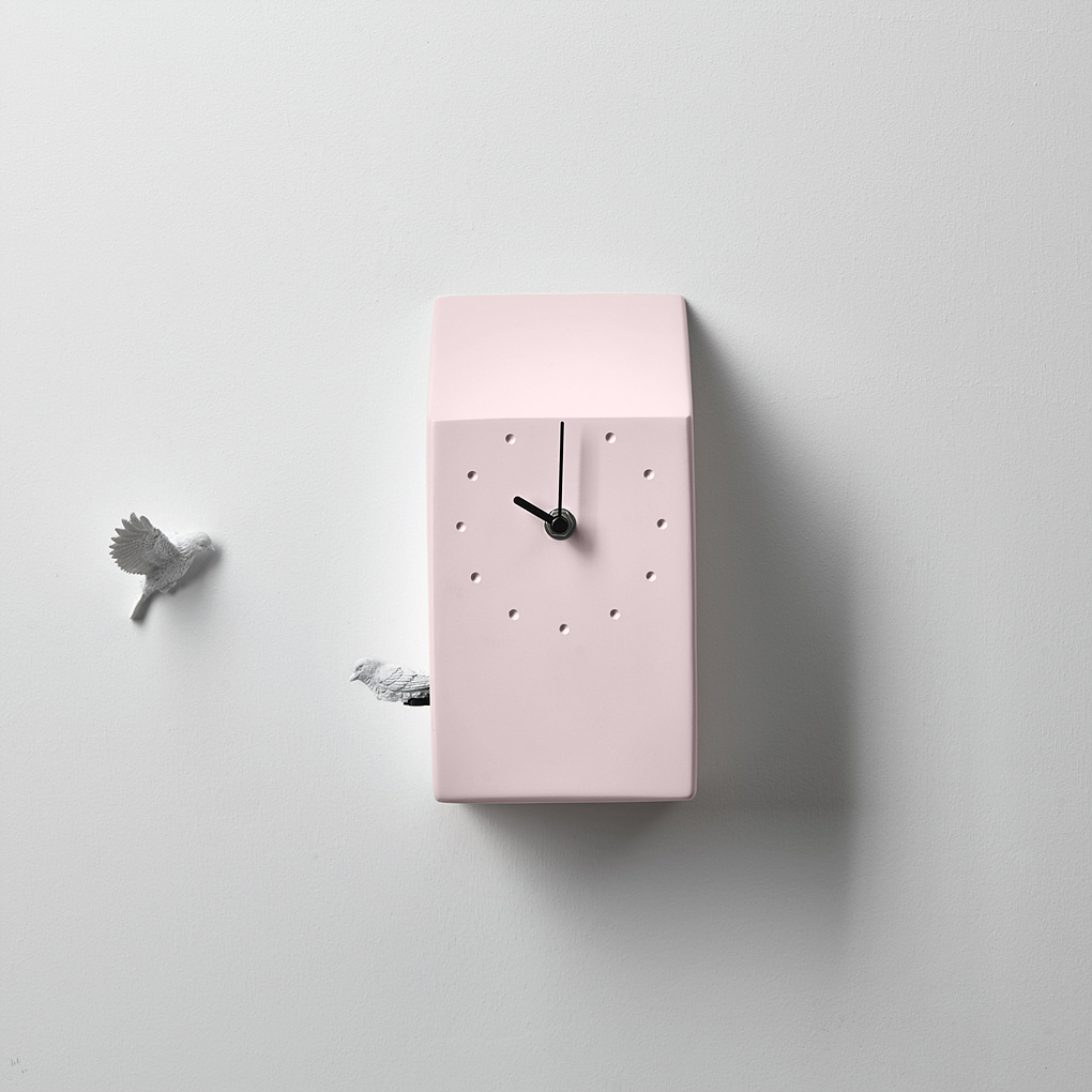 하오시 쿠쿠 벽시계 - 홈 (핑크)