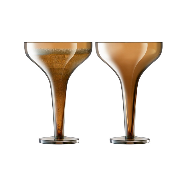 LSA인터내셔널 에포크 샴페인 소서 Epoque Champagne Saucers Amber (Set Of 2)