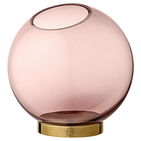 (5월특가) AYTM 글러브 화병 Globe Vase Rose Glass & Brass Medium