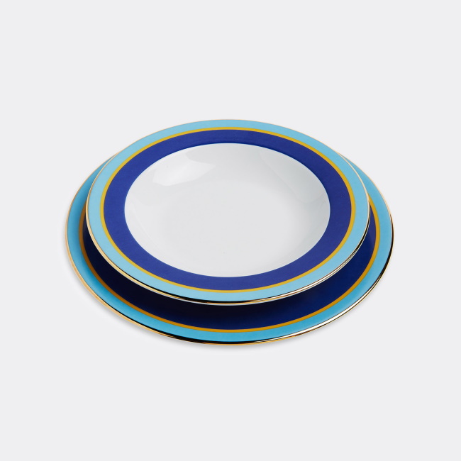 라 더블제이 레인보우 디너 세트 Rainbow Blu Soup & Dinner Plate