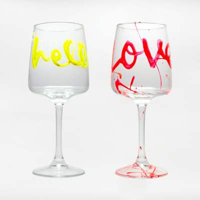 마마콤마 레터링 와인 글래스 2p / Lettering Wine Glass
