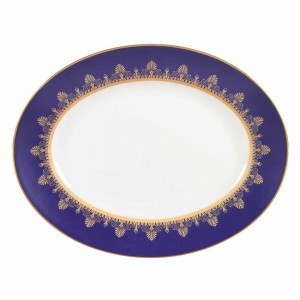 웨지우드 프레스티지 Prestige: Anthemion Blue Oval Serving Dish 35cm