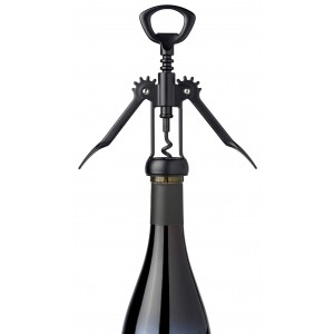 Black-Black Bottle opener - Winged lever corkscrew