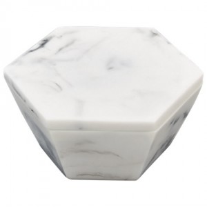 스태커스 Marble Effect Geometric Trinket Jewellery Box, White