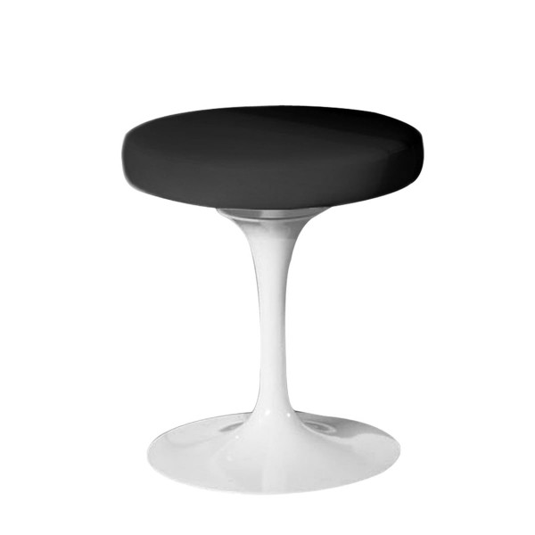 놀 Saarinen Tulip Stool rotating, white / black (Tonus 128)